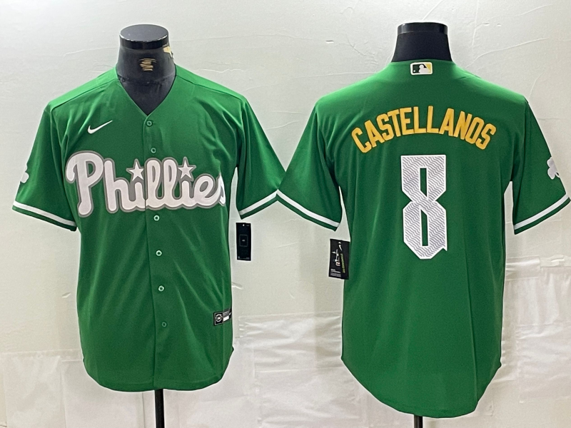 Men's Philadelphia Phillies Nick Castellanos #8 Green Jersey